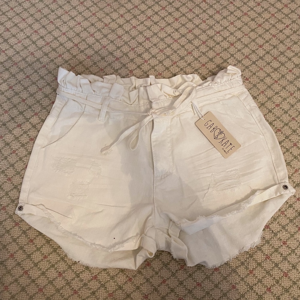 Gab &Kate White Denim Shorts, M, NWT